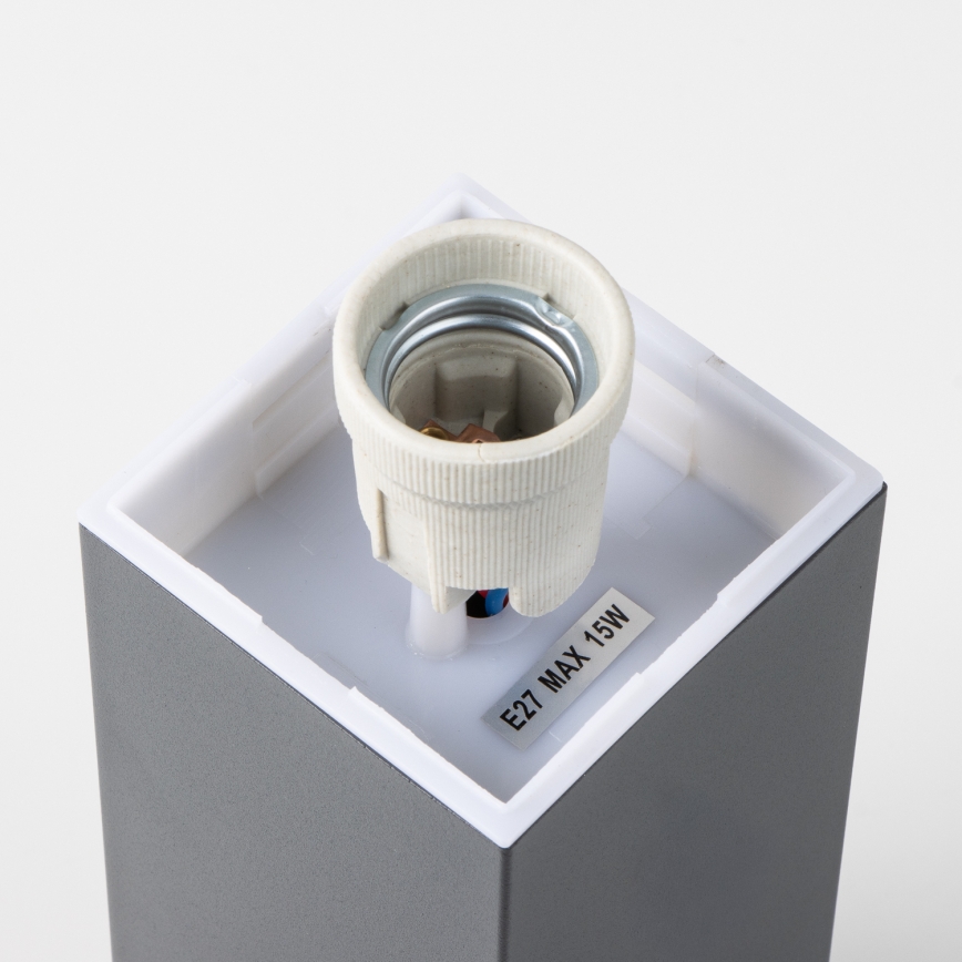 Brilagi - Vonkajšie svietidlo s 2 zásuvkami SCHUKO NOVA 1xE27/15W/230V 40 cm IP44 antracit