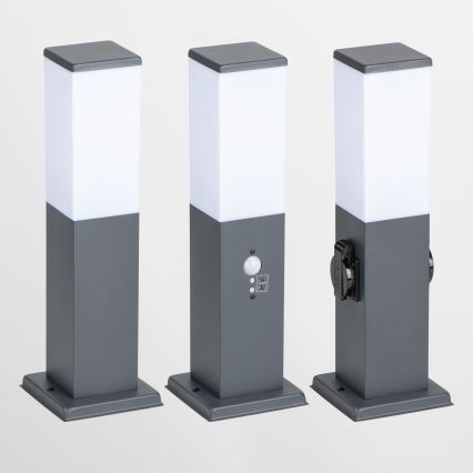 Brilagi - Vonkajšie svietidlo s 2 zásuvkami SCHUKO NOVA 1xE27/15W/230V 40 cm IP44 antracit