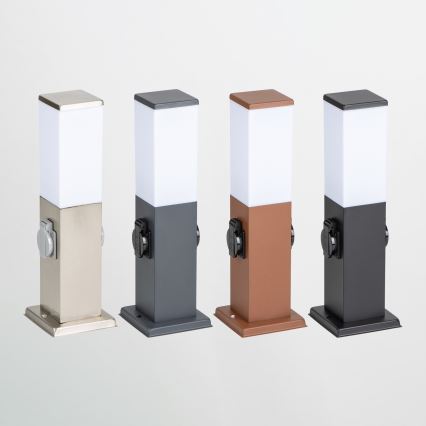 Brilagi - Vonkajšie svietidlo s 2 zásuvkami SCHUKO NOVA 1xE27/15W/230V 40 cm IP44 antracit