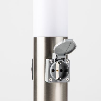 Brilagi - Vonkajšie svietidlo NOVA s 2 zásuvkami SCHUKO 1xE27/15W/230V 40 cm IP44 matný chróm