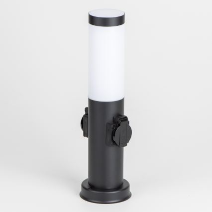 Brilagi - Vonkajšie svietidlo NOVA so 2 zásuvkami SCHUKO 1xE27/15W/230V 40 cm IP44 čierne