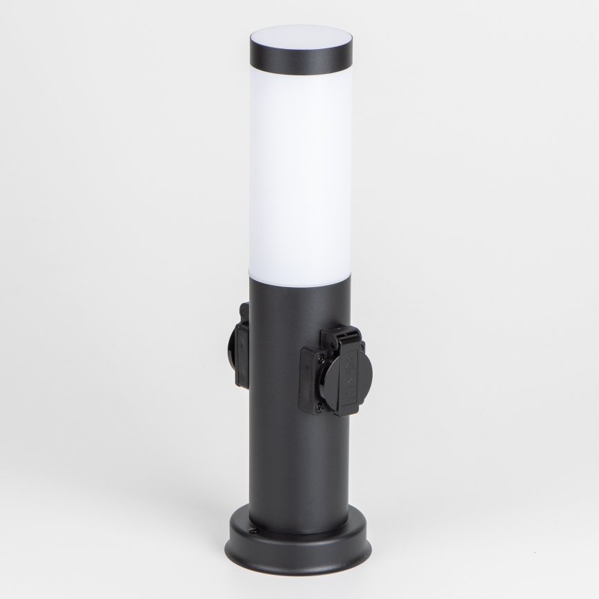 Brilagi - Vonkajšie svietidlo NOVA so 2 zásuvkami SCHUKO 1xE27/15W/230V 40 cm IP44 čierne