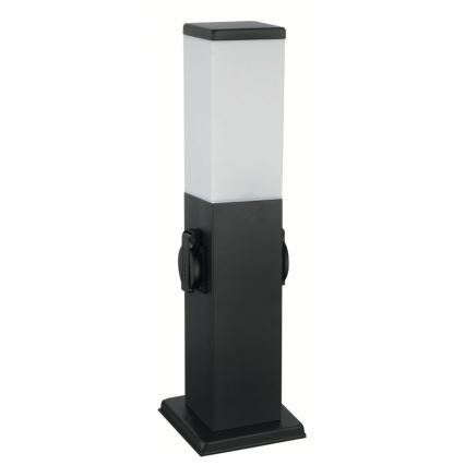 Brilagi - Vonkajšia lampa s 2 zásuvkami SCHUKO NOVA 1xE27/15W/230V 40 cm IP44 čierna