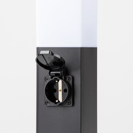 Brilagi - Vonkajšia lampa s 2 zásuvkami SCHUKO NOVA 1xE27/15W/230V 40 cm IP44 čierna