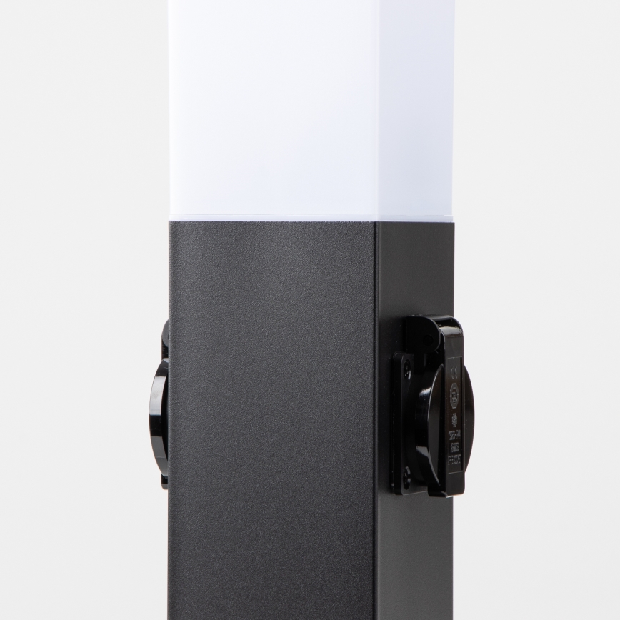 Brilagi - Vonkajšia lampa s 2 zásuvkami SCHUKO NOVA 1xE27/15W/230V 40 cm IP44 čierna