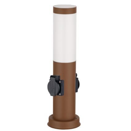 Brilagi - Vonkajšia lampa so 2 zásuvkami SCHUKO NOVA 1xE27/15W/230V 40 cm IP44 hnedá