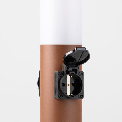 Brilagi - Vonkajšia lampa so 2 zásuvkami SCHUKO NOVA 1xE27/15W/230V 40 cm IP44 hnedá