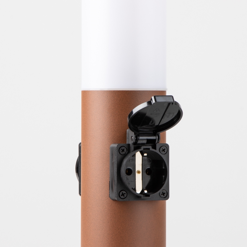 Brilagi - Vonkajšia lampa so 2 zásuvkami SCHUKO NOVA 1xE27/15W/230V 40 cm IP44 hnedá