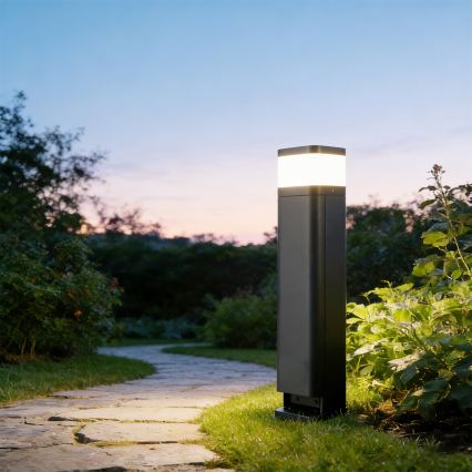 Brilagi - Vonkajšie svietidlo PILLAR so 2 zásuvkami SCHUKO, 1xG9/11W/230V, IP44, antracit