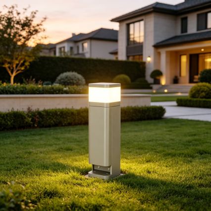BRILAGI - Vonkajšia lampa s 2 zásuvkami SCHUKO PILLAR 1xG9/11W/230V IP44 sivá