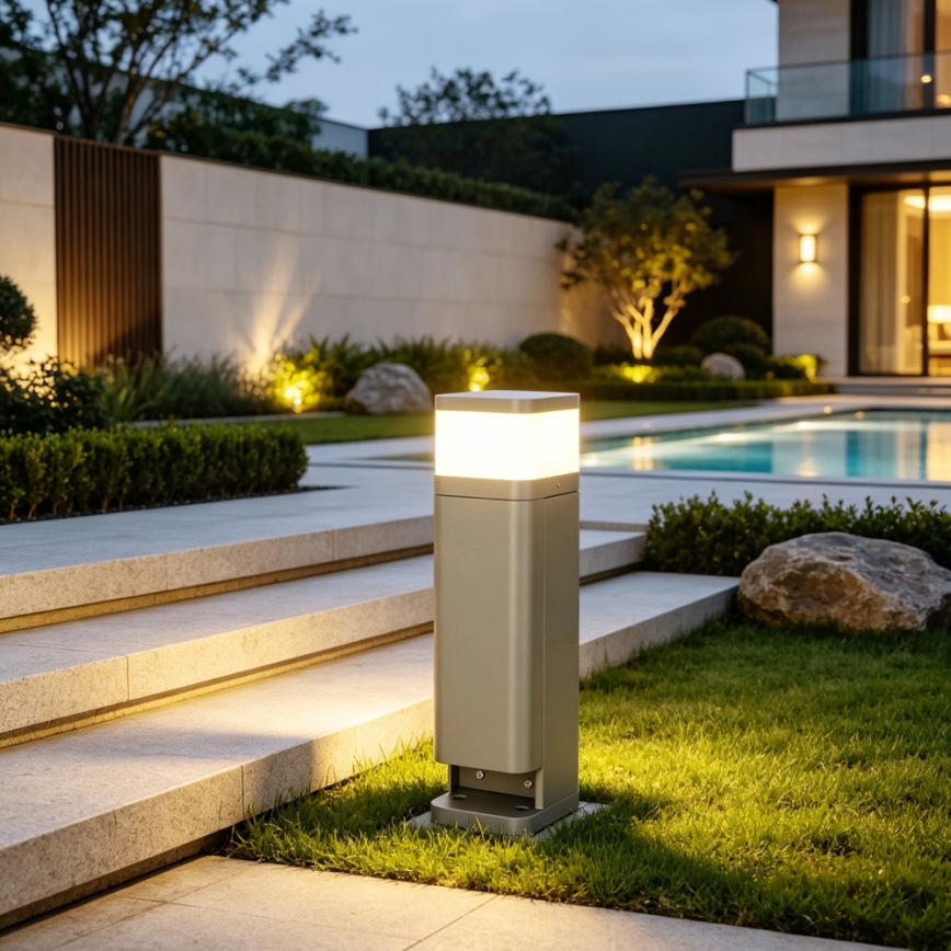 BRILAGI - Vonkajšia lampa s 2 zásuvkami SCHUKO PILLAR 1xG9/11W/230V IP44 sivá