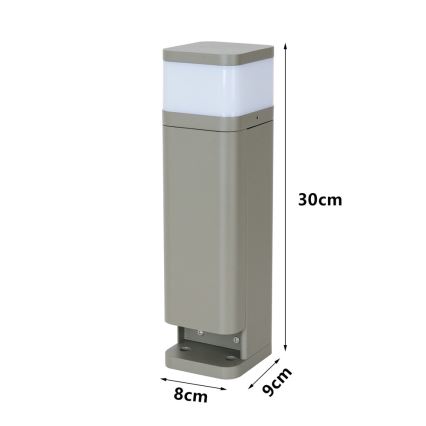 BRILAGI - Vonkajšia lampa s 2 zásuvkami SCHUKO PILLAR 1xG9/11W/230V IP44 sivá
