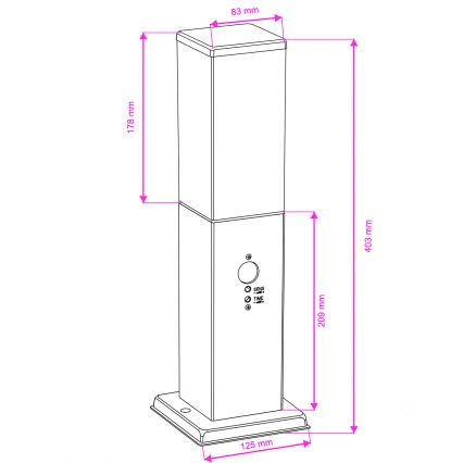 Brilagi - Vonkajšia lampa s čidlom NOVA 1xE27/15W/230V 40 cm IP44 antracit