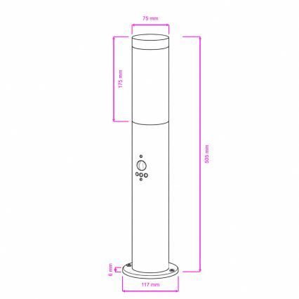 BRILAGI - Vonkajšie svietidlo so senzorom ELIA 1xE27/20W/230V IP44 50 cm antracit