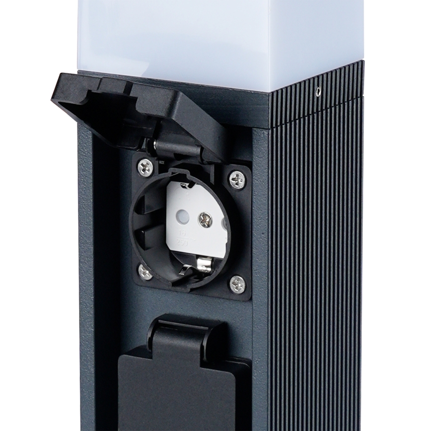 Brilagi - Vonkajšie svietidlo PILLAR s 2 zásuvkami SCHUKO 1xG9/11W/230V IP44 antracit