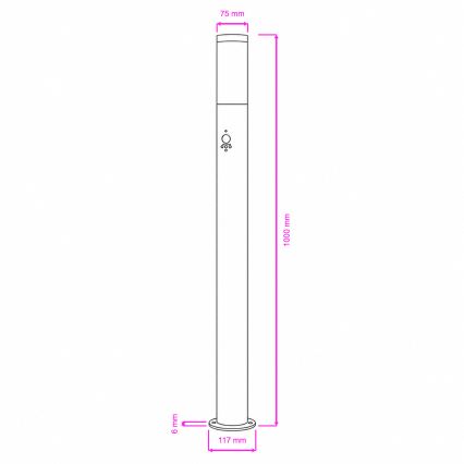BRILAGI - Vonkajšie svietidlo s pohybovým senzorom ELIA 1xE27/20W/230V IP44 100 cm antracitové