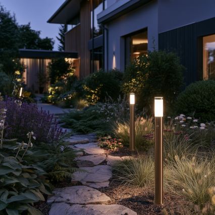BRILAGI - Vonkajšia lampa so snímačom pohybu ELIA 1xE27/20W/230V IP44 100 cm matný chróm