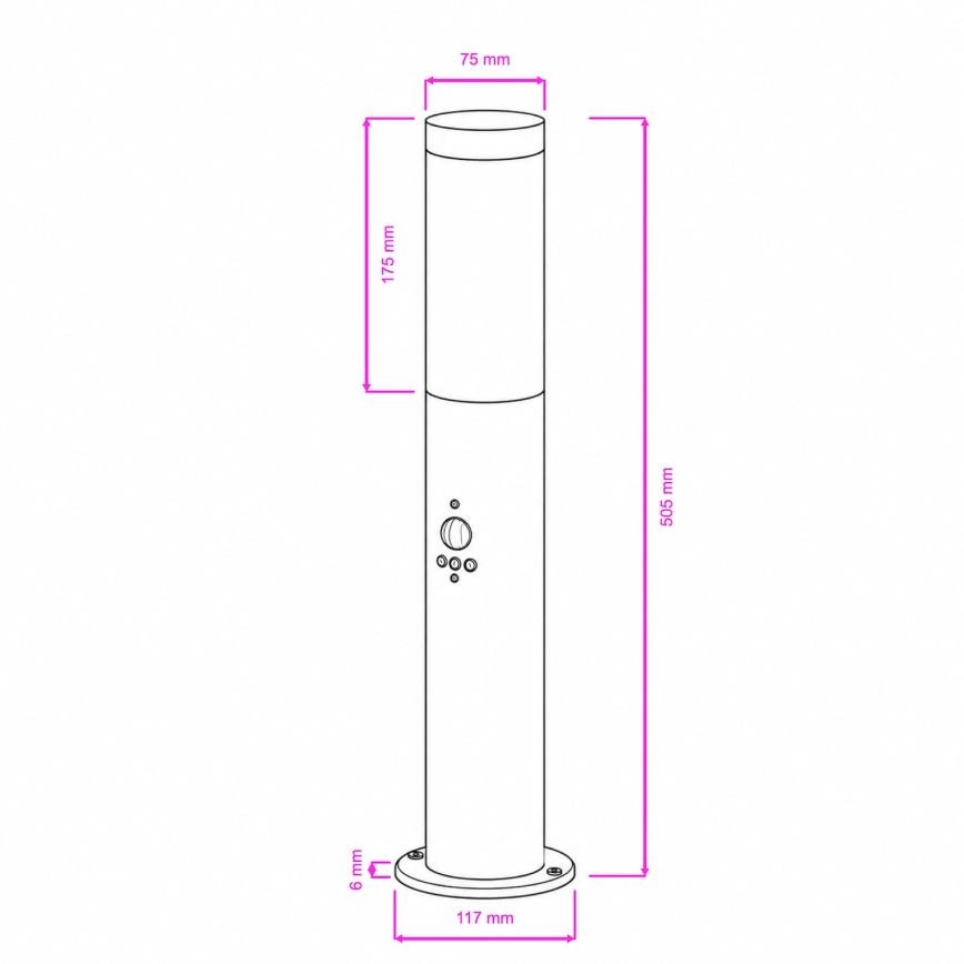 BRILAGI - Vonkajšie svietidlo so snímačom pohybu ELIA 1xE27/20W/230V IP44 50 cm matný chróm