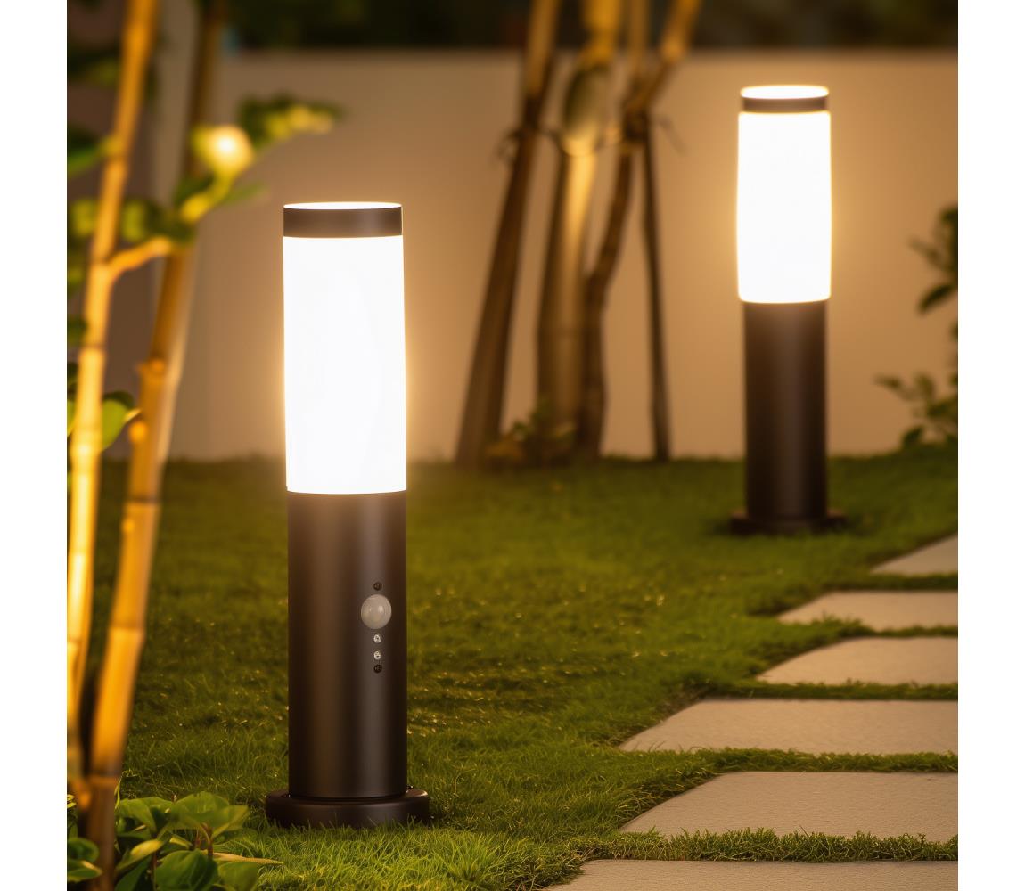 Brilagi - Vonkajšia lampa so senzorom NOVA 1xE27/15W/230V 40 cm IP44 čierna FG-KH142PSH-40-SEN-BLK