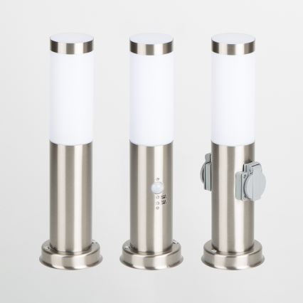 Brilagi - Vonkajšia lampa so senzorom NOVA 1xE27/15W/230V 40 cm IP44 matný chróm
