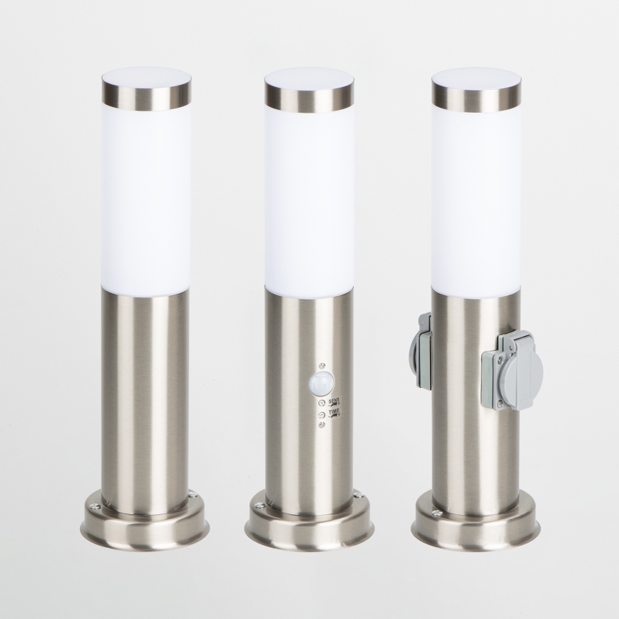 Brilagi - Vonkajšia lampa so senzorom NOVA 1xE27/15W/230V 40 cm IP44 matný chróm