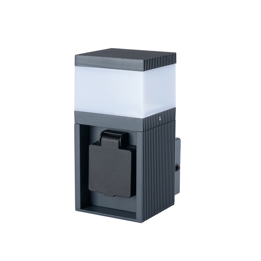 Brilagi - Vonkajšie nástenné svietidlo so zásuvkou SCHUKO PILLAR 1xG9/11W/230V IP44 antracit