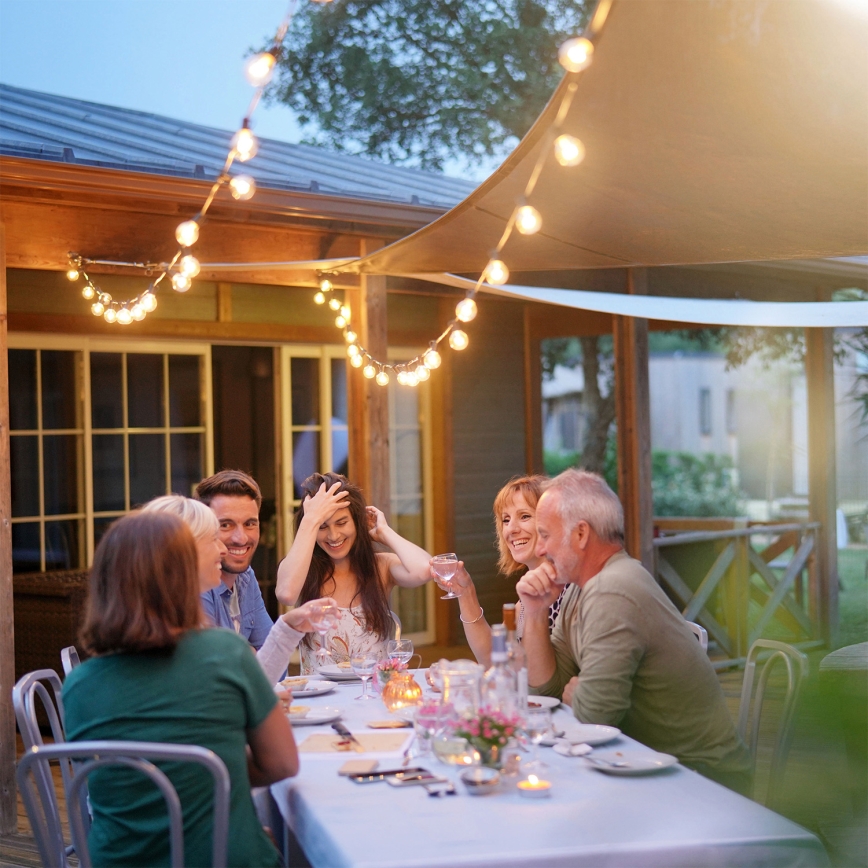 Brilagi - LED vonkajšia dekoračná reťaz GIRLANDA 25xE12/0,8W/230V 20m biela IP44 teplá biela