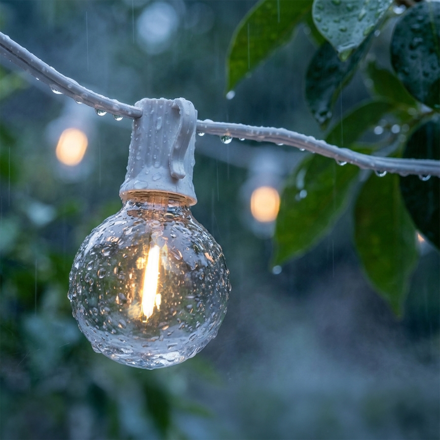 Brilagi - LED vonkajšia dekoračná reťaz GIRLANDA 25xE12/0,8W/230V 20m biela IP44 teplá biela