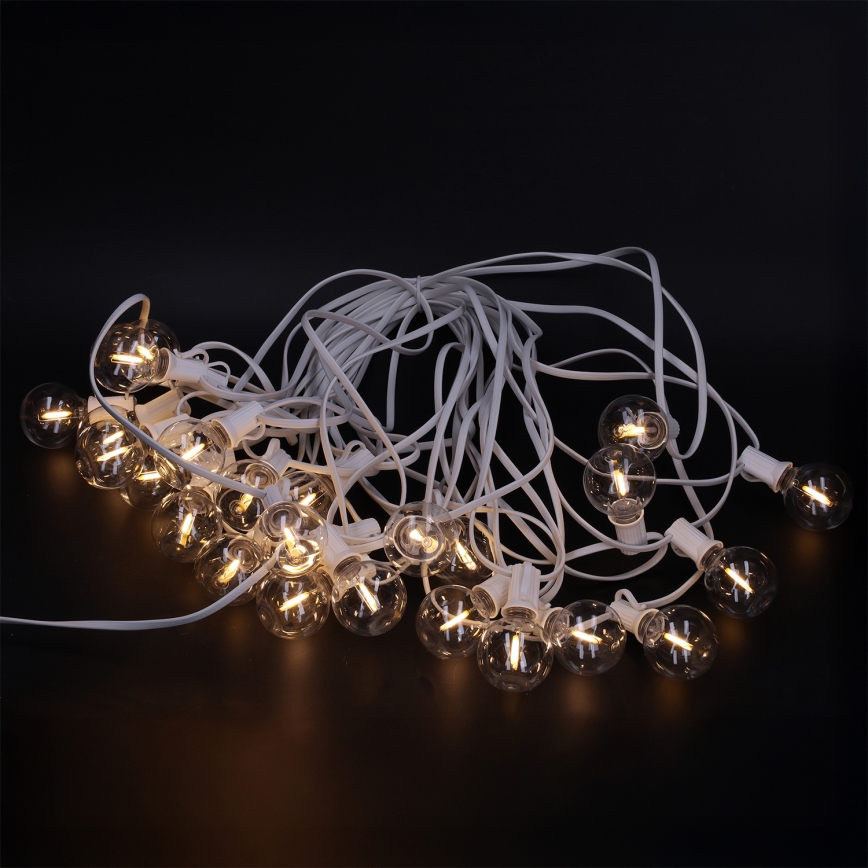 Brilagi - LED vonkajšia dekoračná reťaz GIRLANDA 25xE12/0,8W/230V 20m biela IP44 teplá biela