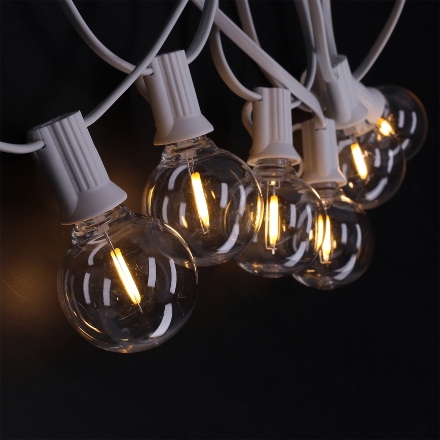 Brilagi - LED vonkajšia dekoračná reťaz GIRLANDA 25xE12/0,8W/230V 20m biela IP44 teplá biela