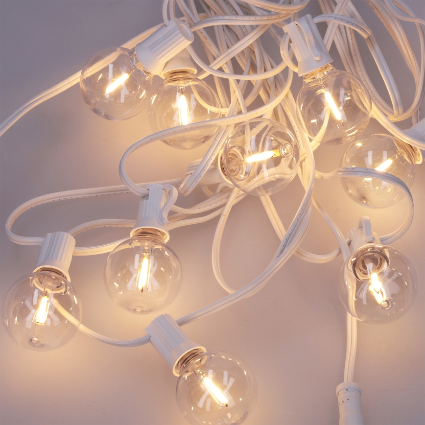 Brilagi - LED vonkajšia dekoračná reťaz GIRLANDA 25xE12/0,8W/230V 20m biela IP44 teplá biela