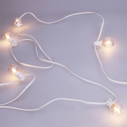 Brilagi - LED vonkajšia dekoračná reťaz GIRLANDA 25xE12/0,8W/230V 20m biela IP44 teplá biela