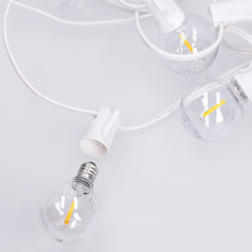Brilagi - LED vonkajšia dekoračná reťaz GIRLANDA 25xE12/0,8W/230V 20m biela IP44 teplá biela
