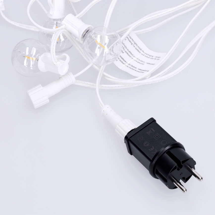 Brilagi - LED vonkajšia dekoračná reťaz GIRLANDA 25xE12/0,8W/230V 20m biela IP44 teplá biela