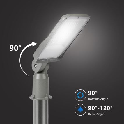 Brilagi - LED vonkajšie pouličné svietidlo so stĺpom a kĺbom 3 m URBANLIGHT LED/50W/230V sivá IP65