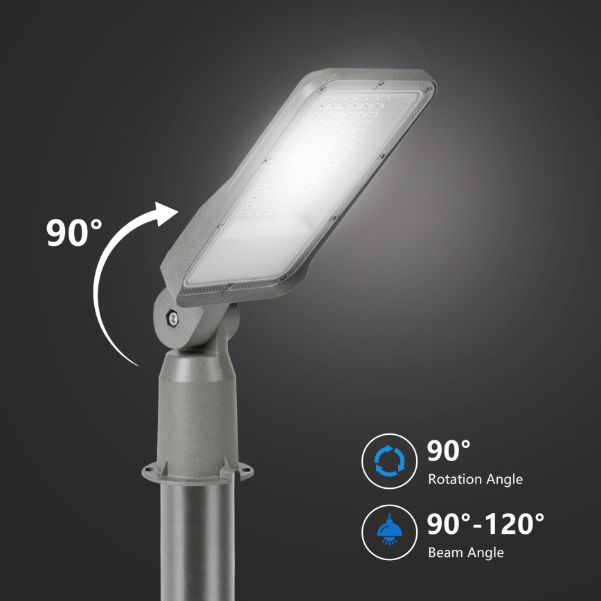 Brilagi - LED vonkajšie pouličné svietidlo so stĺpom a kĺbom 3 m URBANLIGHT LED/50W/230V sivá IP65
