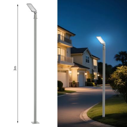 Brilagi - LED vonkajšie pouličné svietidlo so stĺpom a kĺbom 3 m URBANLIGHT LED/50W/230V sivá IP65