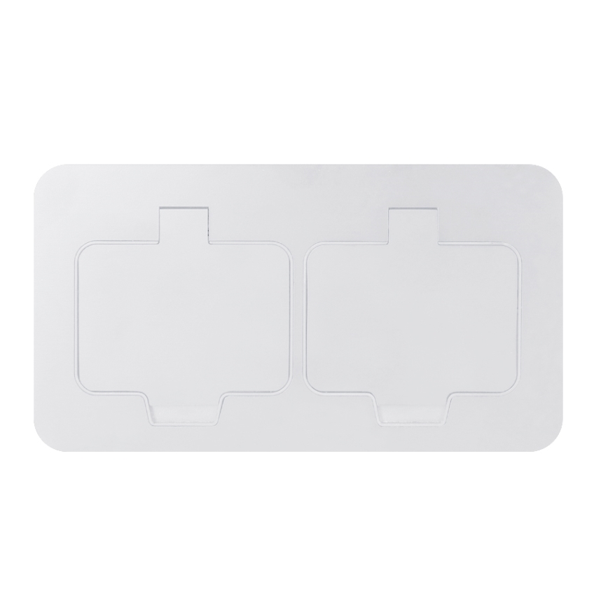 Brilagi - Vonkajšia vstavaná podlahová dvojitá zásuvka IP55 biela obdĺžniková