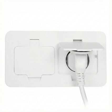 Brilagi - Vonkajšia vstavaná podlahová dvojitá zásuvka IP55 biela obdĺžniková