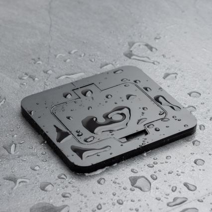 Brilagi - Vonkajšia zapustená obdĺžniková podlahová zásuvka IP55 čierna