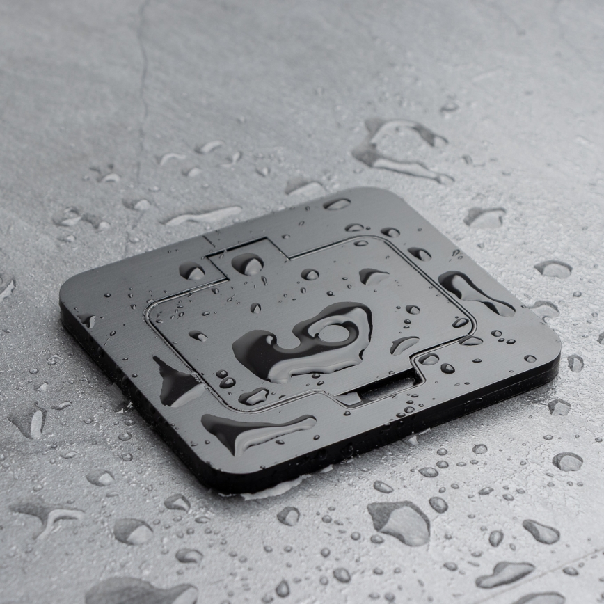 Brilagi - Vonkajšia zapustená obdĺžniková podlahová zásuvka IP55 čierna