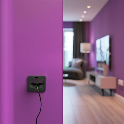 Brilagi - Vonkajšia zapustená obdĺžniková podlahová zásuvka IP55 čierna