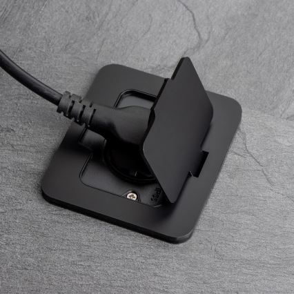 Brilagi - Vonkajšia zapustená obdĺžniková podlahová zásuvka IP55 čierna