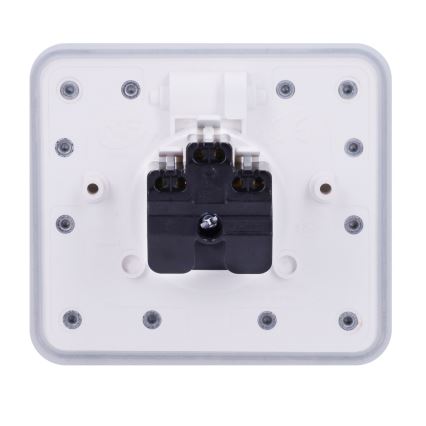 Brilagi - Vonkajšia zapustená podlahová zásuvka IP55 biela obdĺžniková