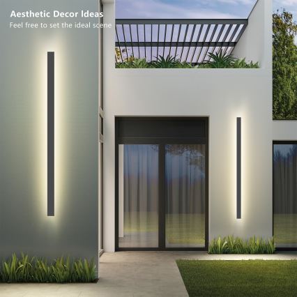 Brilagi - LED vonkajšie nástenné svietidlo LINEAR LED/32W/230V 3000K IP65 140 cm antracit