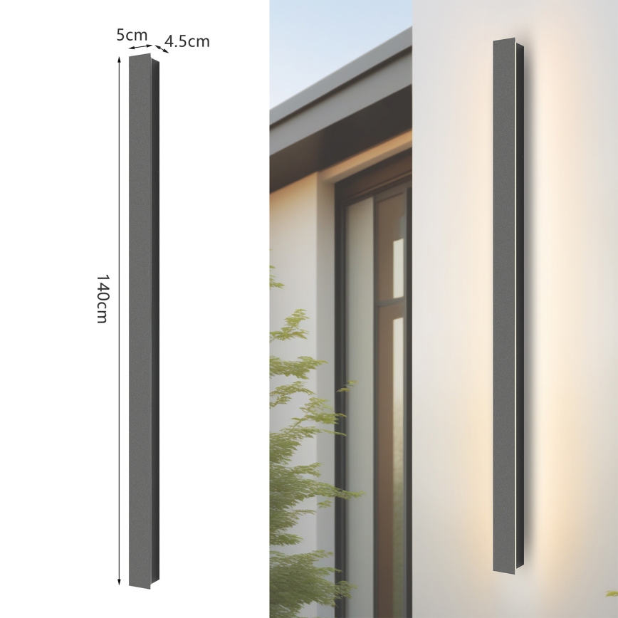 Brilagi - LED vonkajšie nástenné svietidlo LINEAR LED/32W/230V 3000K IP65 140 cm antracit