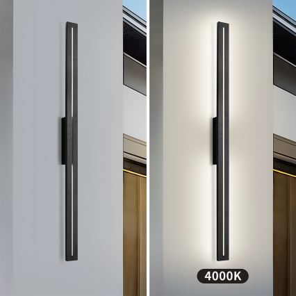 Brilagi - LED Vonkajšie nástenné svietidlo LINEO LED/24W/230V 4000K IP65 100 cm čierna
