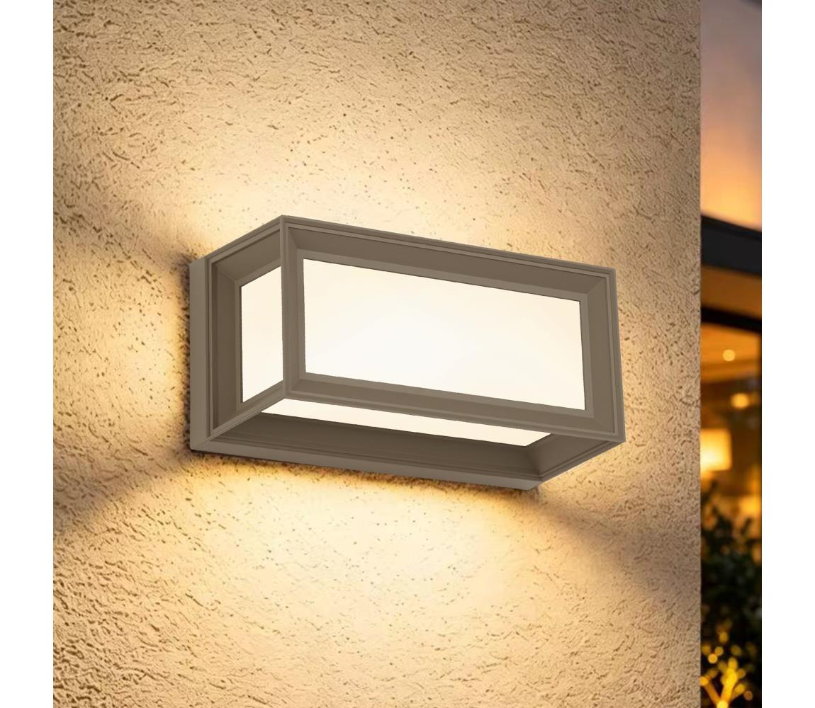 Brilagi - Vonkajšie LED nástenné svietidlo so senzorom PARKER LED/12W/230V sivé IP44 BRI886