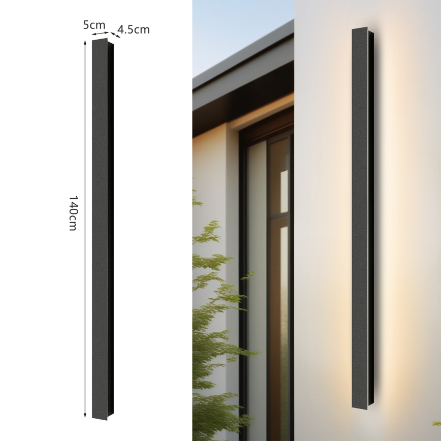 Brilagi - LED vonkajšie nástenné svietidlo LINEAR LED/32W/230V 3000K IP65 140 cm čierne