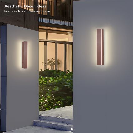Brilagi - LED Vonkajšie nástenné svietidlo LINEAR LED/8W/230V 3000K IP65 30 cm hnedá CRI 90
